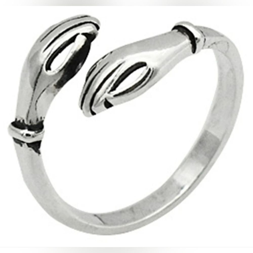 Sterling Silver Adjustable Hug Ring - image 1